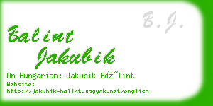 balint jakubik business card